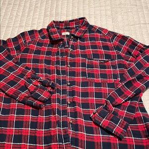 Hollister Red and Black Plaid Women's Shirt